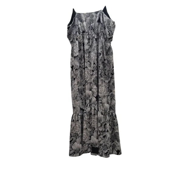 EXPRESS Satin Floral Wrap Front Tiered Maxi Dress - Picture 9 of 13
